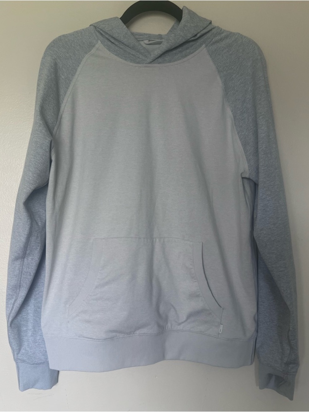 Vuori Two-Tone Light Gray and Tan Raglan Hoodie
